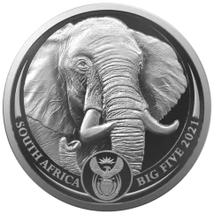 Stříbrná investiční mince Slon 1 Oz | Big Five II | 2021