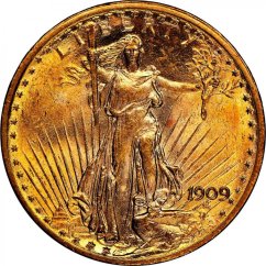 Gold coin 20 Dollar American Double Eagle | Saint Gaudens | 1909