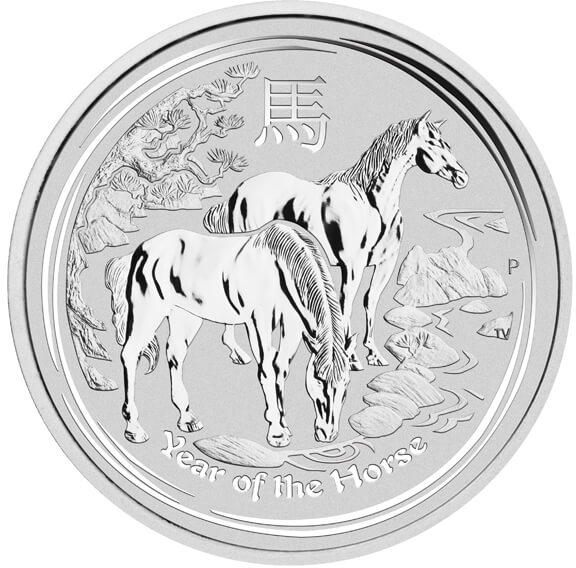Stříbrná investiční mince Rok Koně 1 Oz | Lunar II | 2014