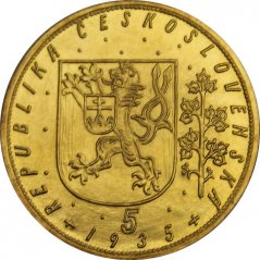 Zlatá mince Svatováclavský 5 Dukát | 1935