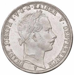 Stříbrná mince spolkový 1 tolar Františka Josefa I. | Rakouská ražba | 1866 B