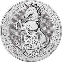 Strieborná investičná minca Unicorn 10 Oz | Queens Beasts | 2019