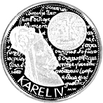 Stříbrná mince 200 Kč Založení Univerzity Karlovy | 1998 | Proof