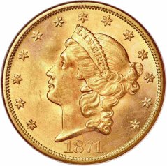 Gold coin 20 Dollar American Double Eagle | Liberty Head | 1871