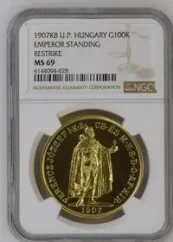 Zlatá 100 koruna 1907 KB | 2021 | Novoražba NGC MS 69