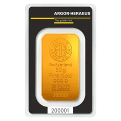 50g investičná zlatá tehlička | Argor-Heraeus