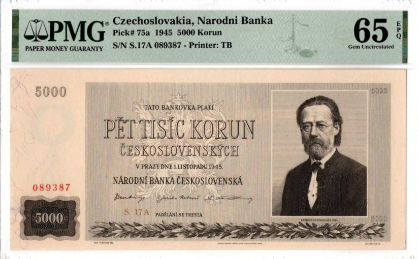 Banknote 5000 Korun | 1945 | EPQ 65