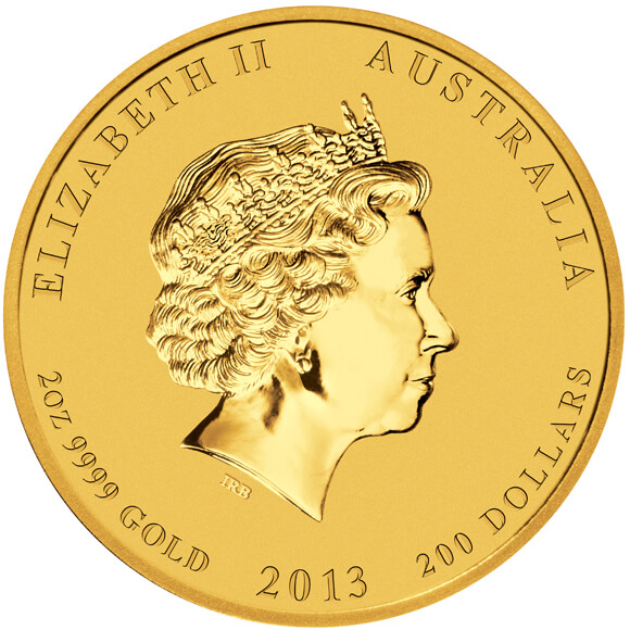 Zlatá investiční mince Rok Hada 2 Oz | Lunar II | 2013