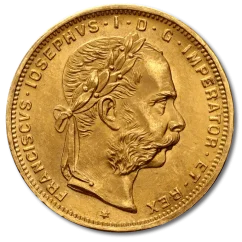 Gold coin 8 Florin 20 Francs | 1892 | Austria New Edition