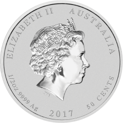 Strieborná investičná minca Rok Kohúta 1/2 Oz | Lunar II | 2017