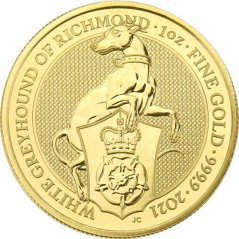 Zlatá investiční mince White Greyhound 1/4 Oz | Queens Beasts | 2021