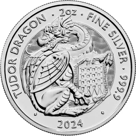 Silver coin Dragon 2 Oz | Tudor Beasts | 2024