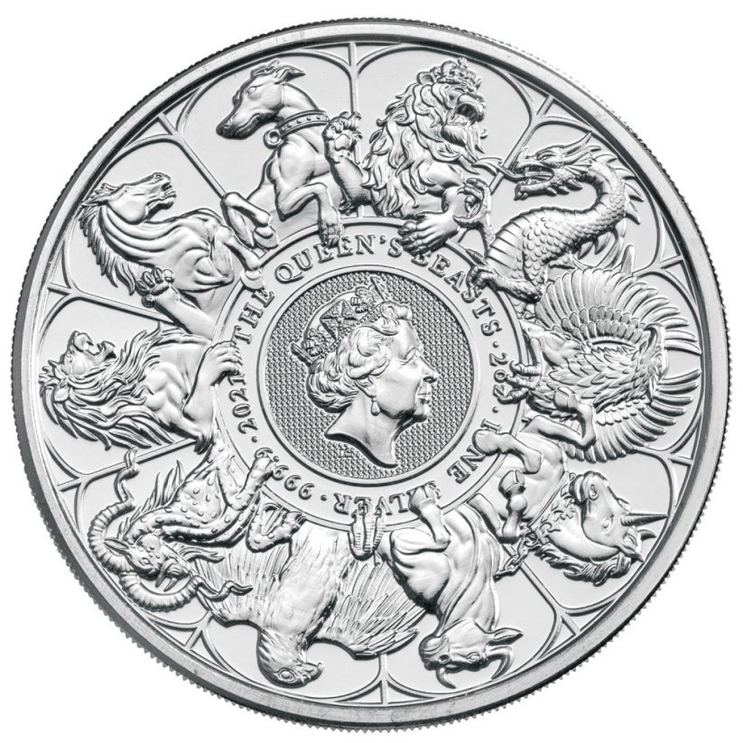 Stříbrná investiční mince Queens Beasts Completer 2 Oz | Queens Beasts | 2021