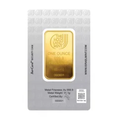 31,1g investičná zlatá tehlička | The Holy Land Mint | Dove of Peace