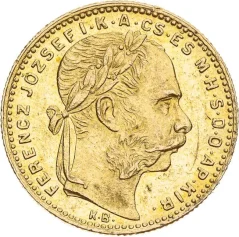 Złota Moneta 8 Florenów 20 Franków Franciszek Józef I. | Węgierski | 1886