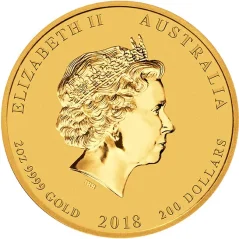 Zlatá investičná minca Rok Psa 2 Oz | Lunar II | 2018