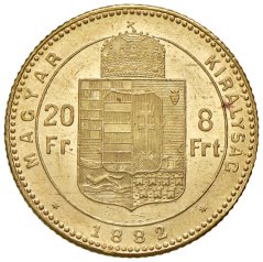 Zlatá minca 8 Zlatník Františka Jozefa I. | Uhorská razba | 1872