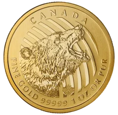 Zlatá investičná minca Roaring Grizzly Bear 1 Oz | Call of the Wild | 2016