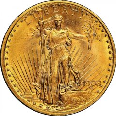 Gold coin 20 Dollar American Double Eagle | Saint Gaudens | 1908