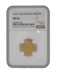 Gold coin St. Wenceslas 1 Ducat | 1927 |  NGC | MS 65
