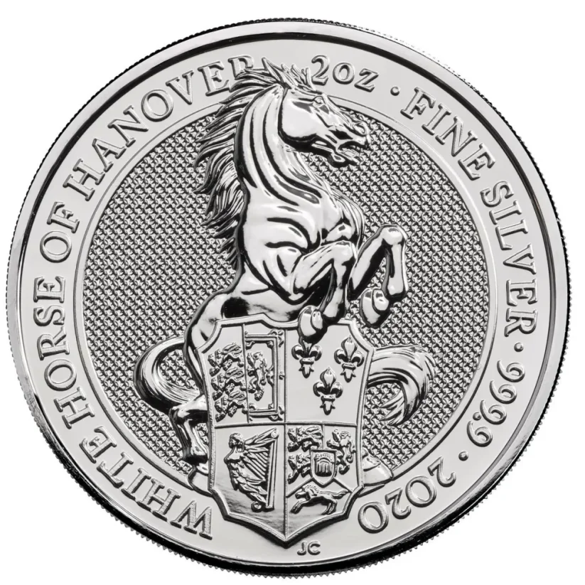 White Horse 2 uncia | Queens Beasts | 2020 | ezüstérme