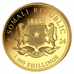 Zlatá investiční mince Somalia Elephant 1 Oz | 2024