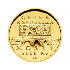 Zlatá minca 5000 Kč Barokní most v Náměšti nad Oslavou | 2012 | Proof
