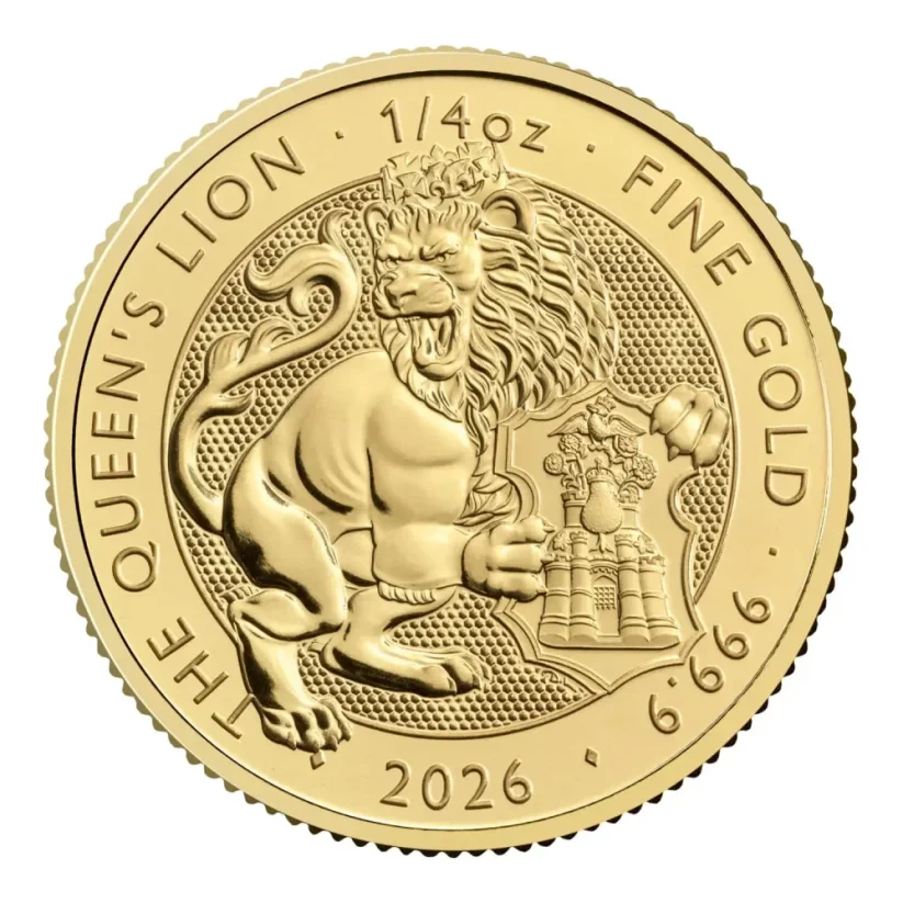 Złota moneta Queen's Lion 1/4 Oz | Tudor Beasts | 2026