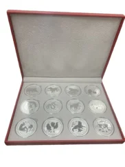 Sada 12 strieborných mincí Lunárná séria II | 1 Oz | 2008-2019
