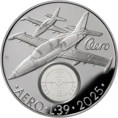 Strieborná minca 500 Kč Cvičný letoun Aero L-39 Albatros | 2025 | Proof