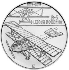 Stříbrná mince 200 Kč Sestrojení prvního letadla české výroby Bohemia B-5 | 2019 | Standard