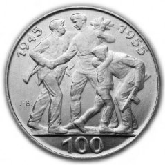 Strieborná minca 100 Kčs 10 let osvobození ČSR | 1955 | Standard