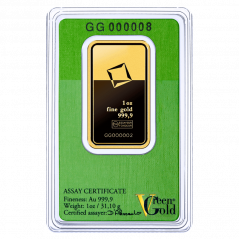 31,1g investiční zlatý slitek | Valcambi | Green Gold