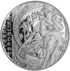 Strieborná minca 200 Kč Alfons Mucha | 2010 | Proof