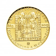 Zlatá mince 10000 Kč Příchod věrozvěstů Konstantina a Metoděje | 2013 | Proof