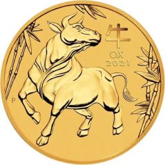 Zlatá investičná minca Rok Byvola 2 Oz | Lunar III | 2021