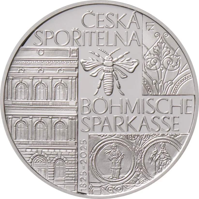 Strieborná minca 200 Kč Založení české spořitelny Böhmische Sparkasse | 2025 | Proof