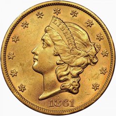 Gold coin 20 Dollar American Double Eagle | Liberty Head | 1861