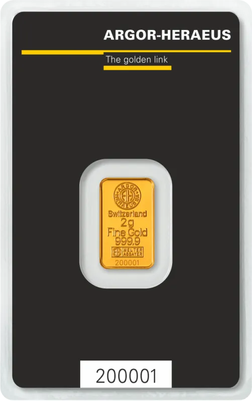 2g Gold Bar | Argor-Heraeus | Kinebar