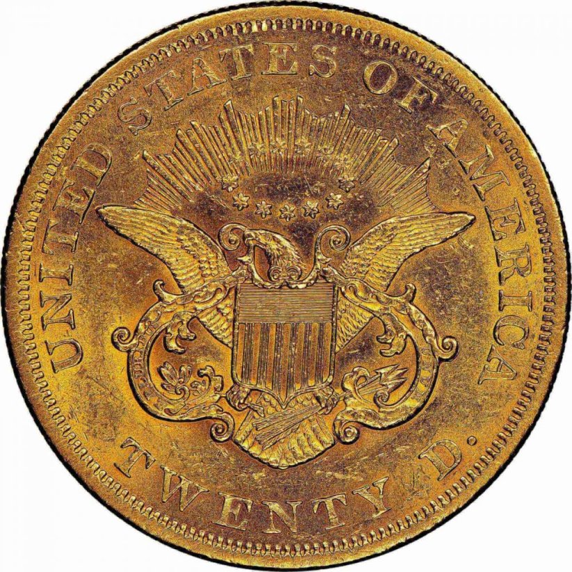 Gold coin 20 Dollar American Double Eagle | Liberty Head | 1864