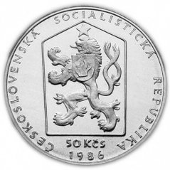 Stříbrná mince 50 Kčs Praha | 1986 | Proof