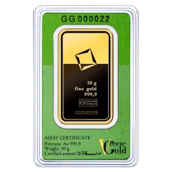 50g investiční zlatý slitek | Valcambi | Green Gold
