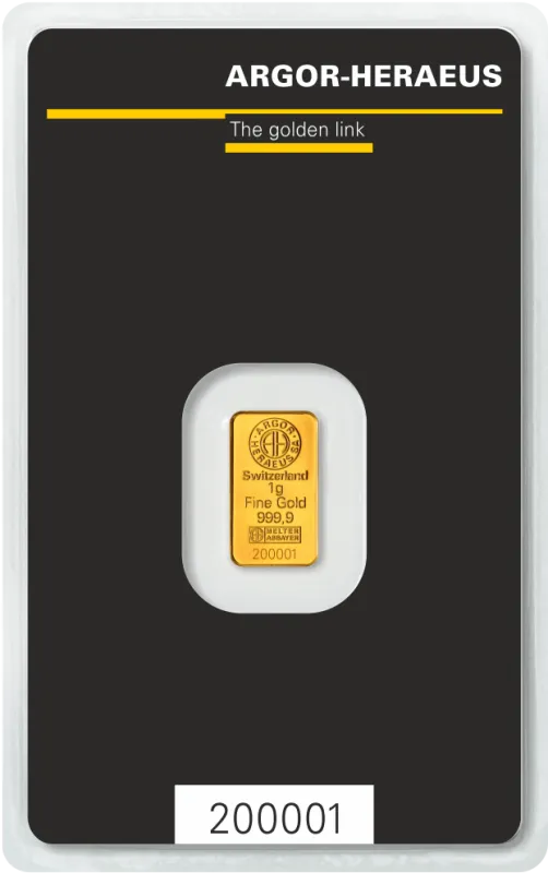 1g Gold Bar | Argor-Heraeus | Kinebar