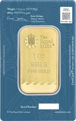 1 Uncja Złota Sztabka | The Royal Mint | Britannia
