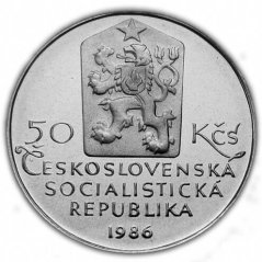 Strieborná minca 50 Kčs Telč | 1986 | Proof