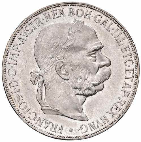 Stříbrná mince 5 korona Františka Josefa I. | Rakouská ražba | 1909 | Marschall