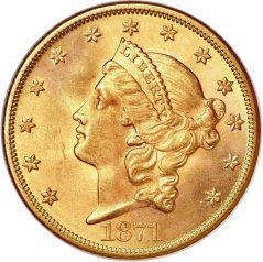 Zlatá mince 20 Dollar American Double Eagle | Liberty Head | 1871