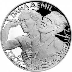 Stříbrná mince 200 Kč Dana Zátopková a Emil Zátopek | 2022 | Proof