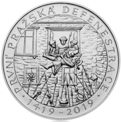 Stříbrná mince 200 Kč První pražská defenestrace | 2019 | Standard