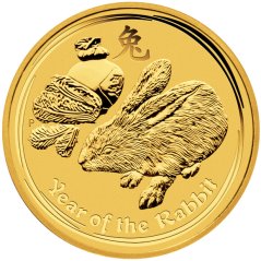 Zlatá investiční mince Rok Králíka 1/2 Oz | Lunar II | 2011